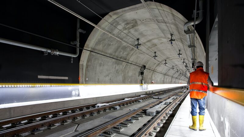 construction worker in tunnel