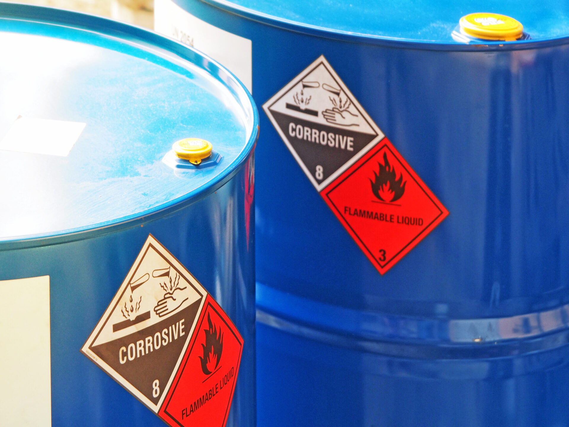 the close-up shot of blue color hazardous dangerous chemical bar